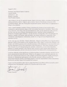 Click here for Chomsky Letter to Santos on La Vega